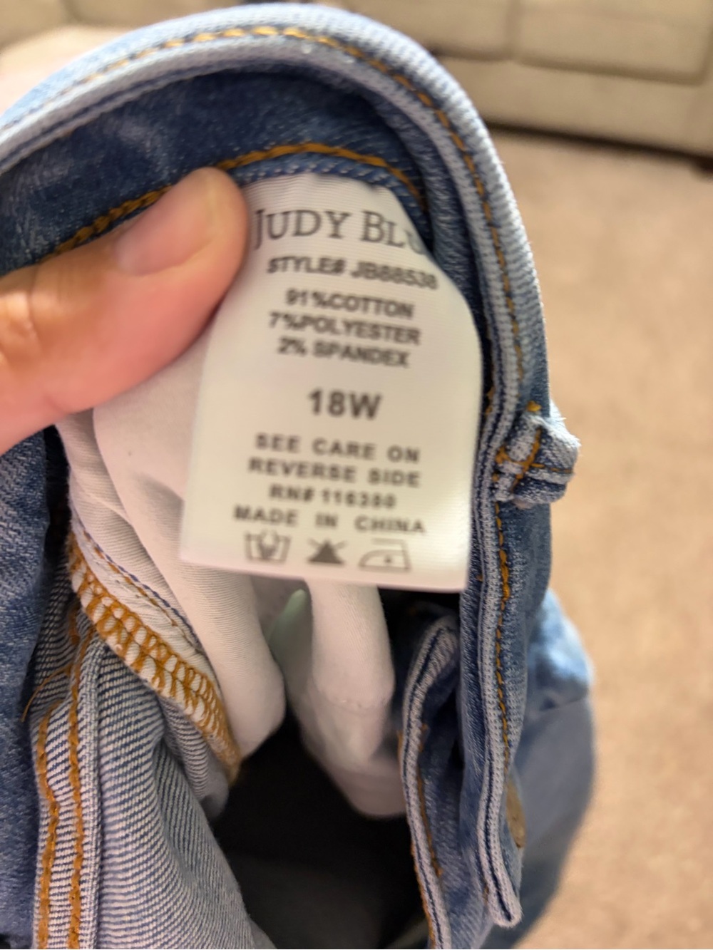 Judy Blue Skinny Fit Medium Wash Jeans Size 18w - Picture 4 of 5